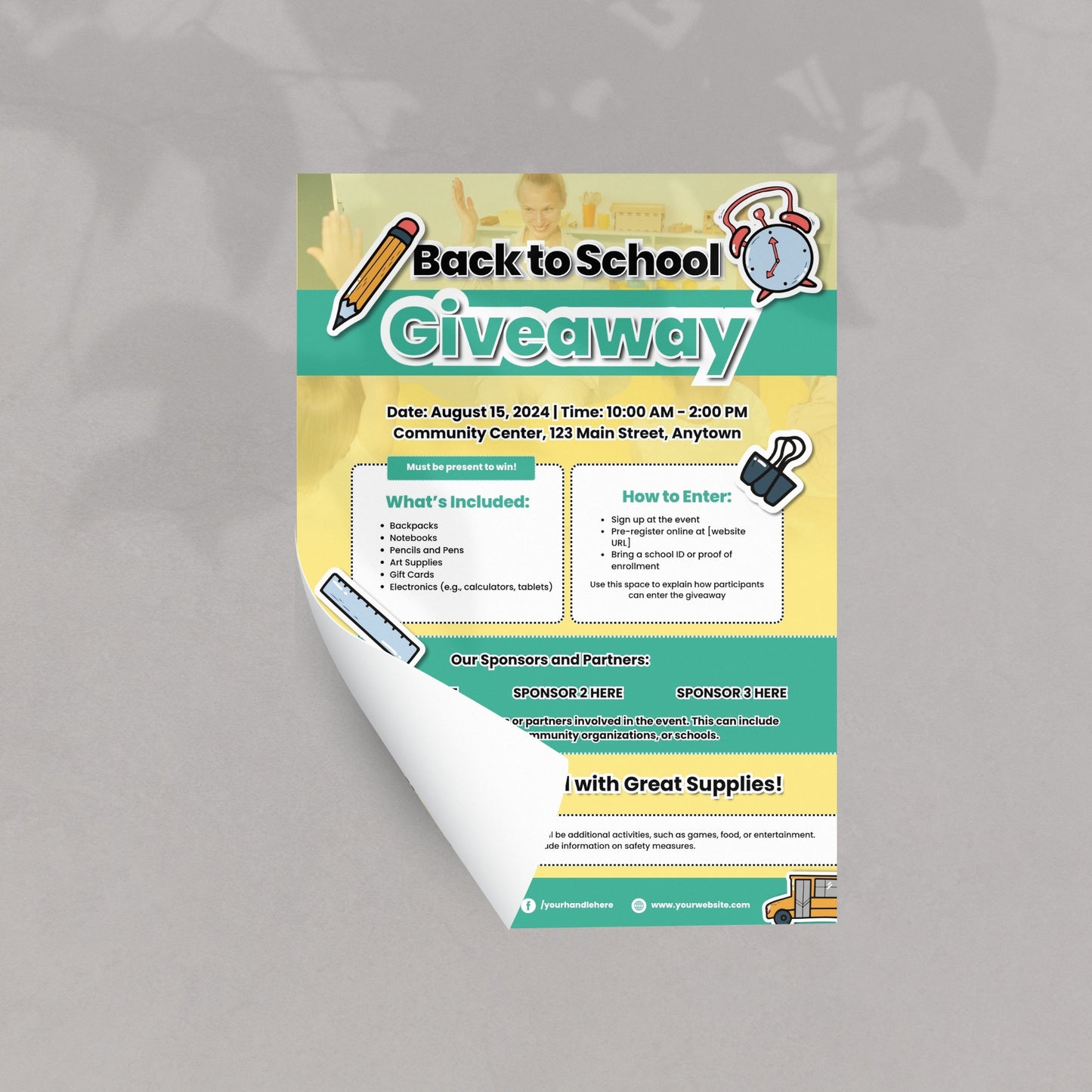 Back To School Giveaway Flyer Template