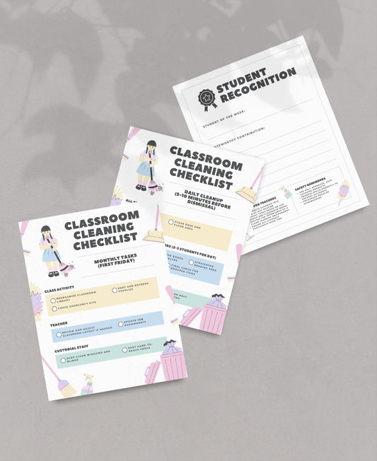 Classroom Cleaning Checklist