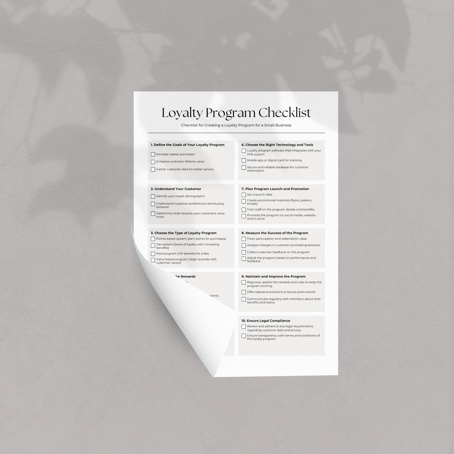 Loyalty Program Checklist