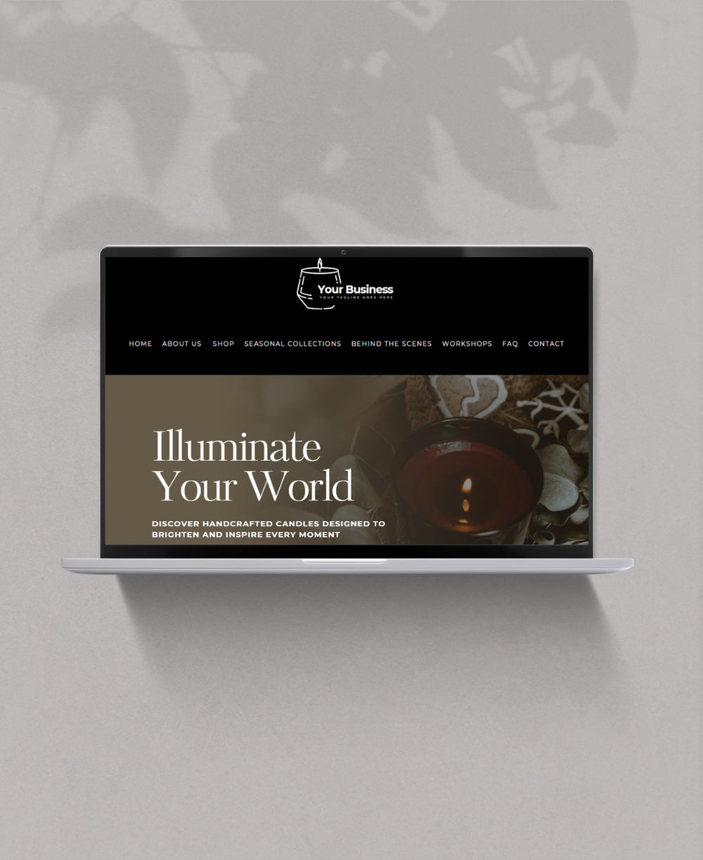 Website Template Canva Candles